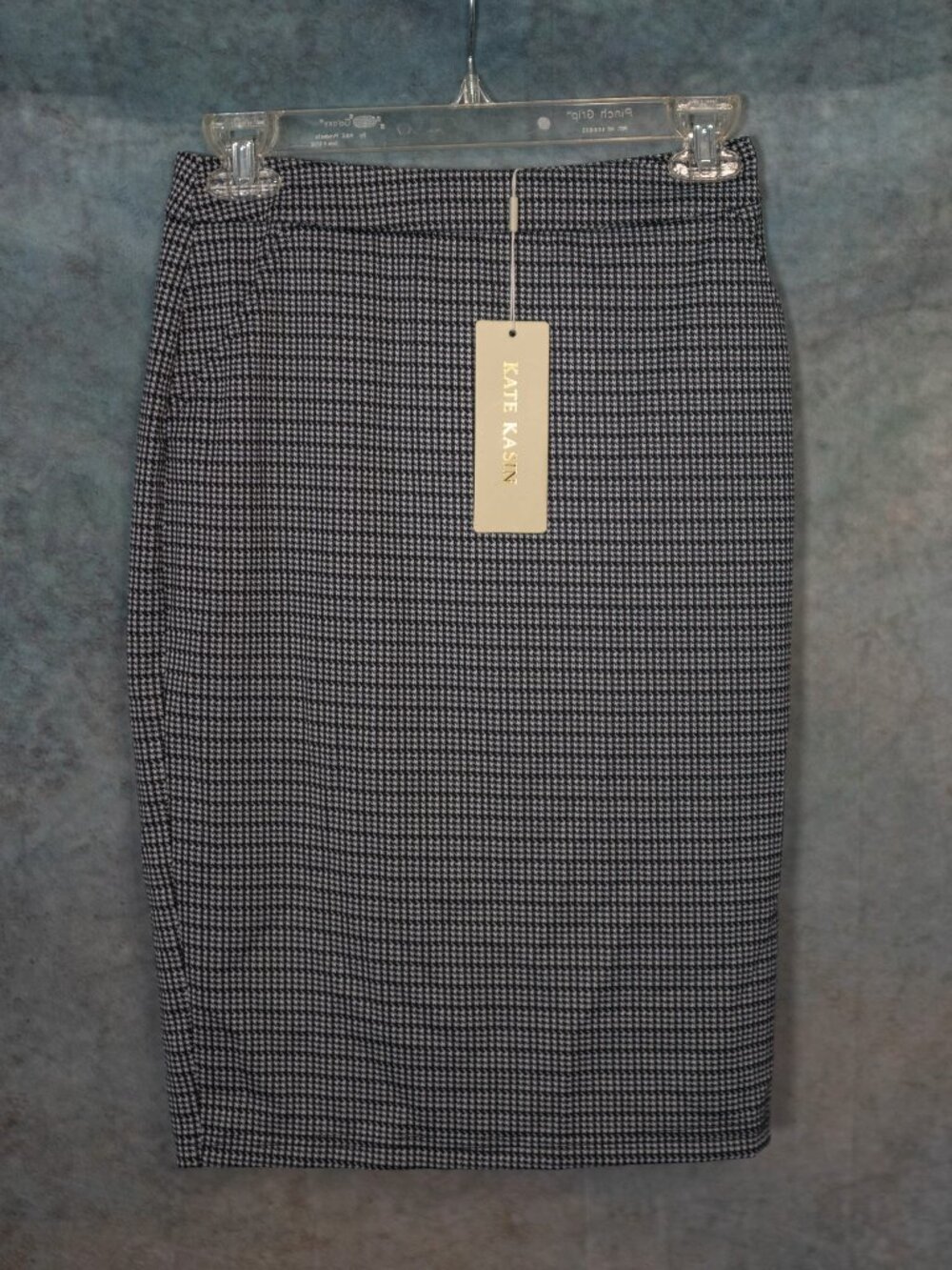 NWT Kate Kasin Houndstooth Pencil Skirt with Pockets - Small